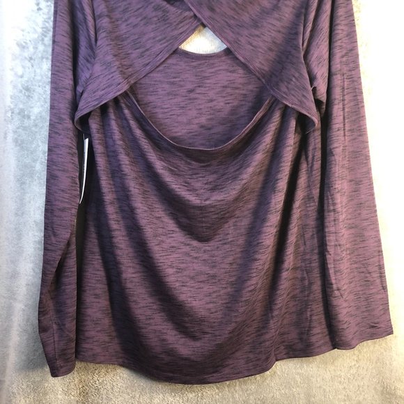 Marika Women's XL Work Out Open Back Twist Purple Long Sleeve Scoopneck Jersey - Picture 5 of 13